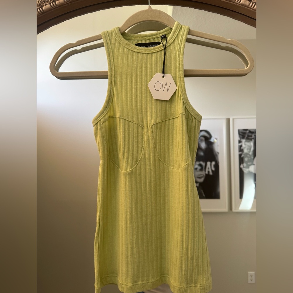 Women's Ribbed Tank Top - Yellow